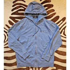 Vineyard Vines Mens Saltwater Full-Zip Hoodie Sweater Sz M Blue